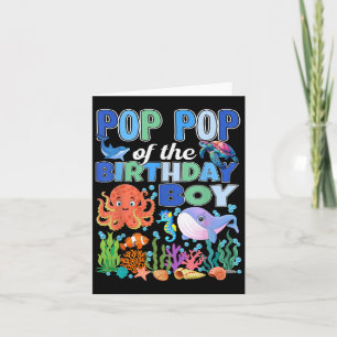 Pop Pop des Geburtstags Boy Aquarium Sea Animals Karte