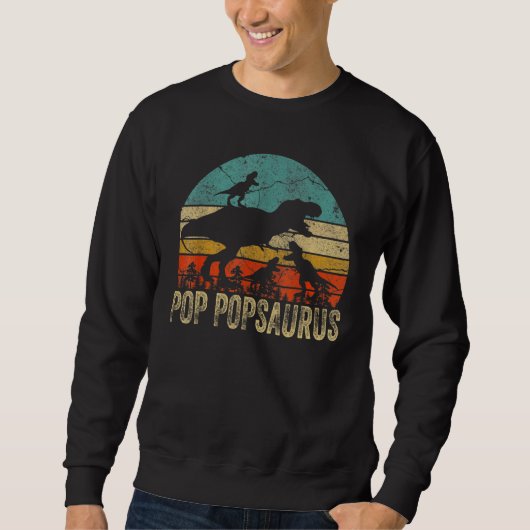 Pop Pop Dinosaur Pop Popsaurus 3 Zwei Kinder Chris Sweatshirt (Vorderseite)
