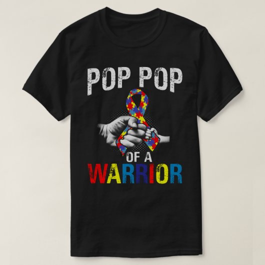 Pop Pop eines Krieger-Autismus-Bewusstsein T-Shirt (Design vorne)