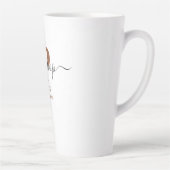 Pop-Pop Elegante Script Monogram Brown White Milchtasse (Rechts)