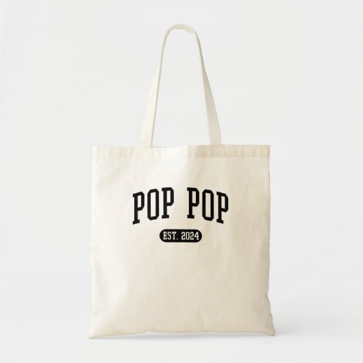 Pop Pop Est 2024 Vintag Opa Tragetasche (Vorne)