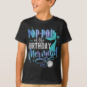 Pop-Pop Of the Birthday Mermaid Family Matching Pa T-Shirt (Vorderseite)