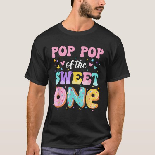Pop Pop Of The Sweet One 1st Birthday Donut Bday P T-Shirt (Vorderseite)