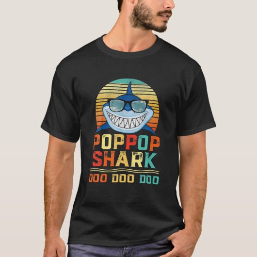 Pop Pop Shark Doo Doo - Matching Family Shark Birk T-Shirt (Vorderseite)