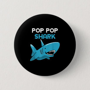 Pop-Pop Shark Funny Family Opp Poppop Button