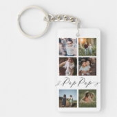 Pop-Pop-Skript| Grandchildren Foto Grid Collage Schlüsselanhänger (Vorderseite)