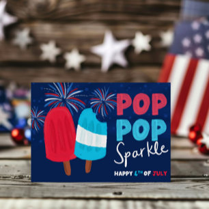 Pop Pop Sparkle Juli Feier Einladung