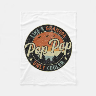 Pop Pop wie ein Opa nur Cooler Vintager Retro F Fleecedecke
