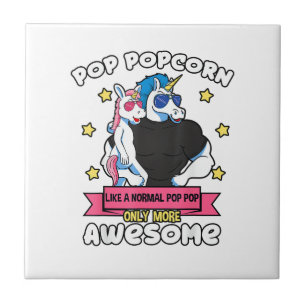 Pop Popcorn 1 Kind Vatertag Pop Pop Einhorn Gra Fliese