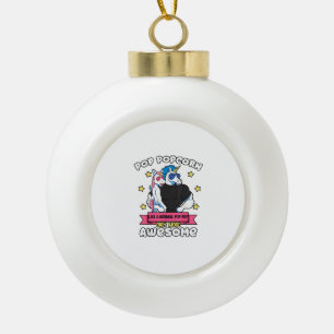 Pop Popcorn 1 Kind Vatertag Pop Pop Einhorn Gra Keramik Kugel-Ornament