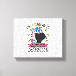 Pop Popcorn 1 Kind Vatertag Pop Pop Einhorn Gra Leinwanddruck