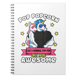Pop Popcorn 1 Kind Vatertag Pop Pop Einhorn Gra Notizblock