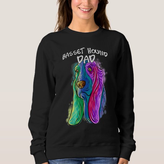 Pop Portrait Basset Hound Hund Vater Vater' Sweatshirt (Vorderseite)