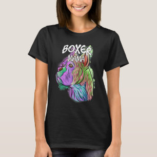 Pop Portrait Boxer Dog Mama Muttertag m T-Shirt