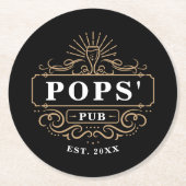 Pop Pub Zuhause Bar Year etabliert Runder Pappuntersetzer (Vorderseite)