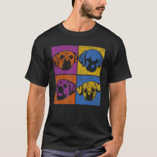 Pop Puggle Eigentümer Hund Tier Haustier Niedlich T-Shirt