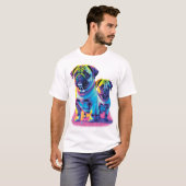 Pop Pugs in Pink  T-Shirt (Vorne ganz)