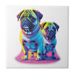 Pop Pugs in Rosa Fliese