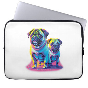 Pop Pugs in Rosa Laptopschutzhülle