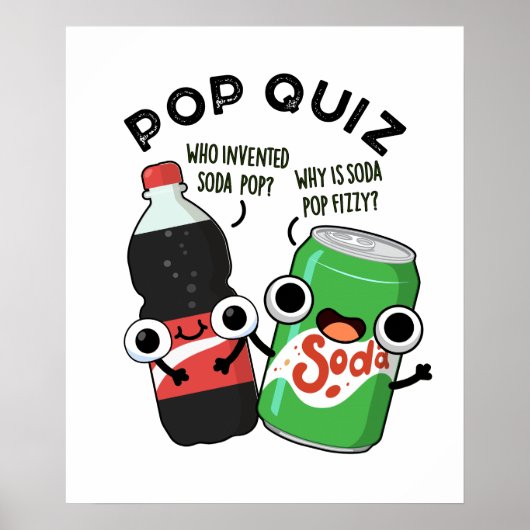 Pop Quiz Funny Soda Pop Puff Poster (Vorne)