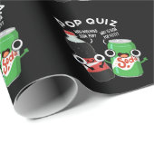 Pop Quiz Funny Soda Pop Pun Dark BG Geschenkpapier (Rolleneckpunkt)