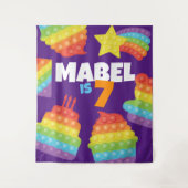 Pop! | Rainbow Birthday Background Wandteppich (Vorderseite)