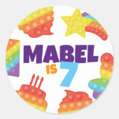 Pop! | Rainbow Birthday Runder Aufkleber (Vorderseite)