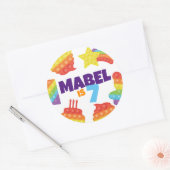 Pop! | Rainbow Birthday Runder Aufkleber (Umschlag)