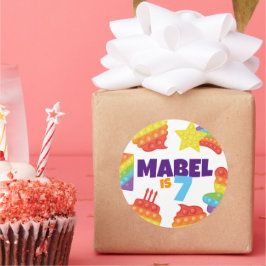 Pop! | Rainbow Birthday Runder Aufkleber