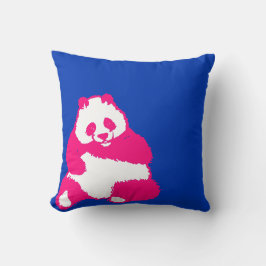 Pop Red Panda Ink Blue Throw Kissen