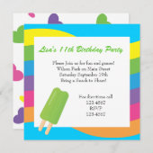 Pop, Regenbogen und Herz Einladung (Vorne/Hinten)