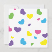 Pop, Regenbogen und Herz Einladung (Rückseite)