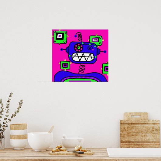 Pop Robot Poster (Küche)