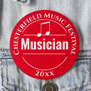 Pop Rock Klassik Musikfestival Musiker Abzeichen Button