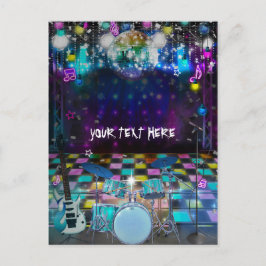 Pop Rock Star Birthday Dance Party Vielen Dank Postkarte