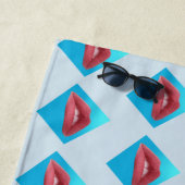 Pop Rosa Lippen Strandtuch (Beispiel)