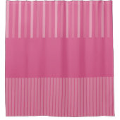 Pop - Rosa Streifen Duschvorhang (Vorderseite)