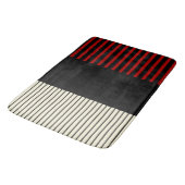 Pop - Rot und Creme Badematte (Schrägansicht)