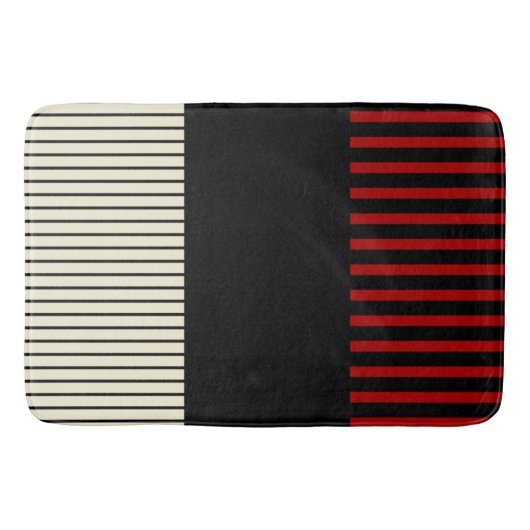 Pop - Rot und Creme Badematte (Vorderseite)