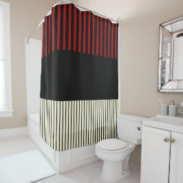 Pop - Rot und Creme Duschvorhang