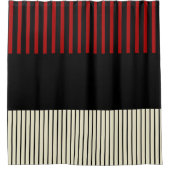 Pop - Rot und Creme Duschvorhang (Vorderseite)