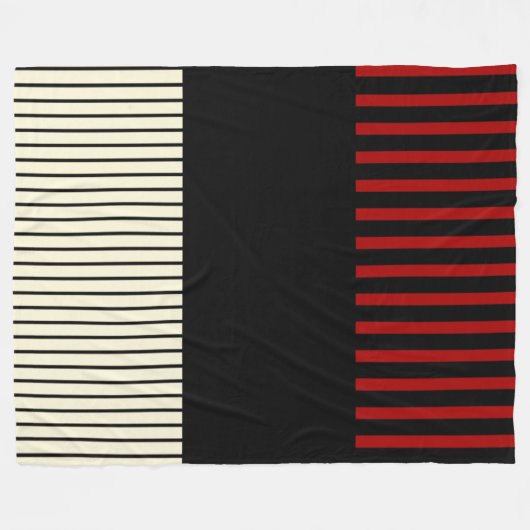 Pop - Rot und Creme Fleecedecke (Vorderseite (Horizontal))