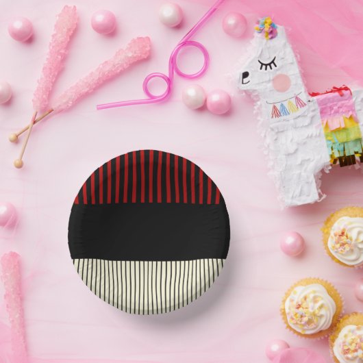 Pop - Rot und Creme Pappteller (Party)