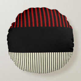 Pop - Rot und Creme Rundes Kissen