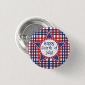 Pop Rot, Weiß und Blauer Kuchen Button (Vorne & Hinten)