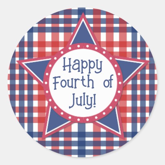 Pop Rot, Weiß und Blauer Kuchen Runder Aufkleber (Vorderseite)