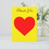 Pop Rotes Herz Dankeskarte (Stehend Vorderseite)