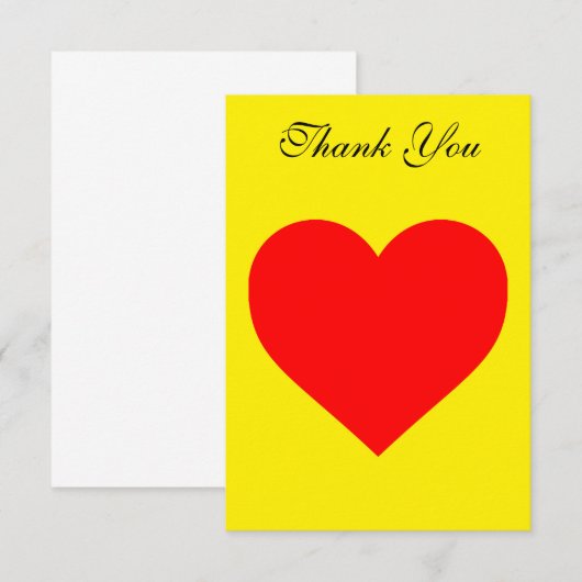 Pop Rotes Herz Dankeskarte (Vorne/Hinten)