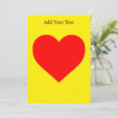 Pop Rotes Herz Einladung (Stehend Vorderseite)