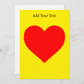Pop Rotes Herz Einladung (Vorne/Hinten)